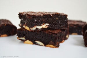 These Bare Bottomed Flourless Brownies are thick and fudgy flourless chocolate brownie baked on top of a layer of white chocolate, hence the bare bottom... Get it? Tehe