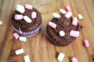 Hot Chocolate Cupcakes are a hot chocolate flavoured cupcake with a marshmallow filling and topped with a hot chocolate buttercream and finished off with a sprinkle of mini marshmallows.