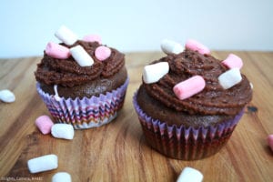 Hot Chocolate Cupcakes are a hot chocolate flavoured cupcake with a marshmallow filling and topped with a hot chocolate buttercream and finished off with a sprinkle of mini marshmallows.