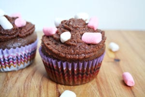 Hot Chocolate Cupcakes are a hot chocolate flavoured cupcake with a marshmallow filling and topped with a hot chocolate buttercream and finished off with a sprinkle of mini marshmallows.