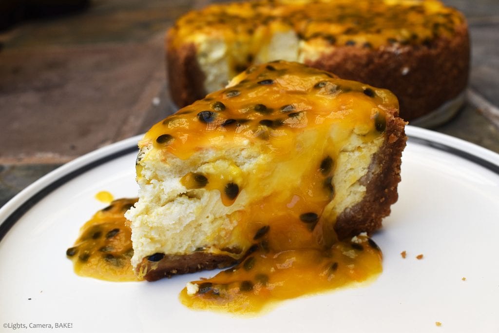 Baked Passionfruit Cheesecake Lights, Camera, BAKE!