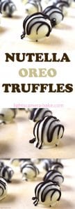 Nutella Oreo Truffles are ultra decadent truffles with a soft and creamy crushed Oreo and Nutella filling and coated in a white chocolate coating. #nutella #nutellatruffles #oreos #oreotruffles #nutellaoreotruffles