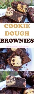 Cookie Dough Brownies are ultra fudgy chocolate brownies with pockets of safe to eat, homemade cookie dough pieces. #cookiedoughbrownies #brookies #fudgybrownies #cookiedough #brownies #ultimatecookiedoughbrownies #cookiebrownies
