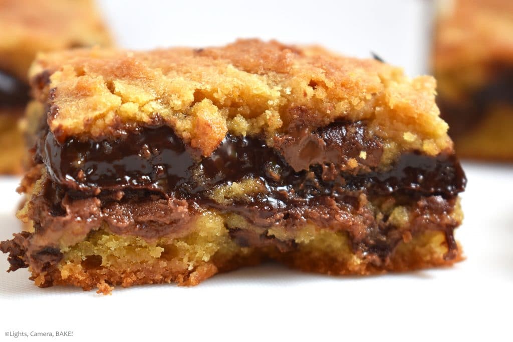Chocolate Fudge Stuffed Cookie Bars Lights, Camera, BAKE!