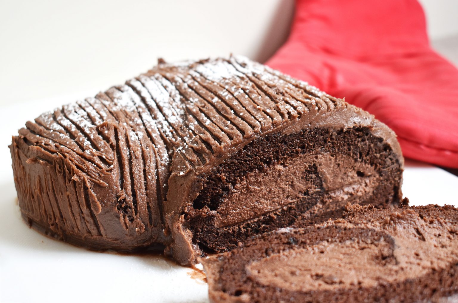 Chocolate Yule Log Lights, Camera, BAKE!