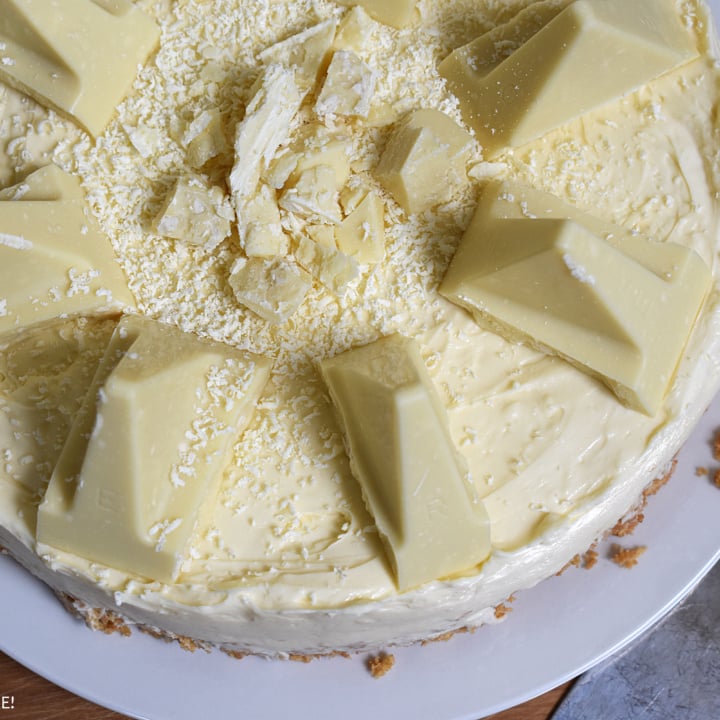 White Chocolate Toblerone Cheesecake Lights, Camera, BAKE!