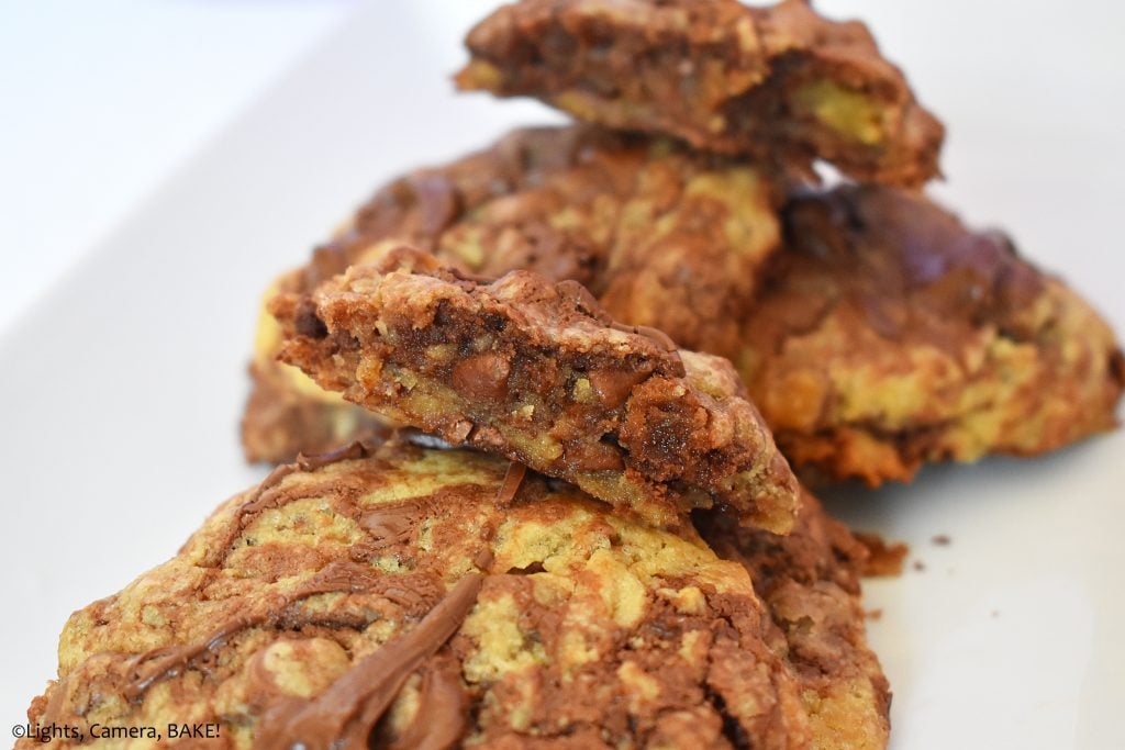 Pile of Nutella cookies on a plate.