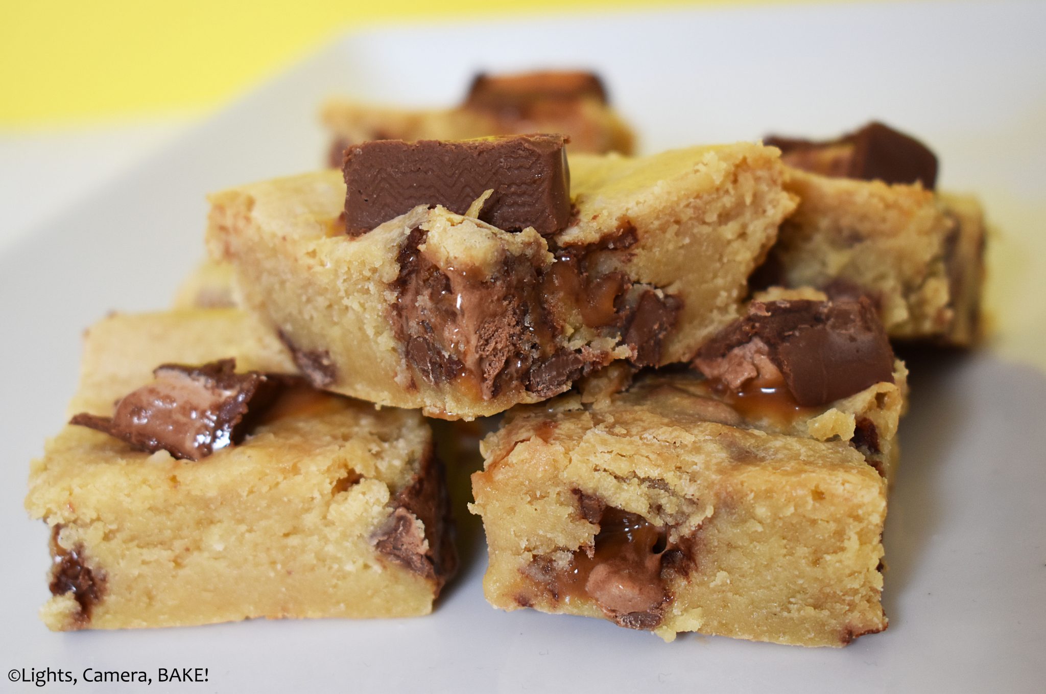 Mars Bar Condensed Milk Blondies Lights, Camera, BAKE!